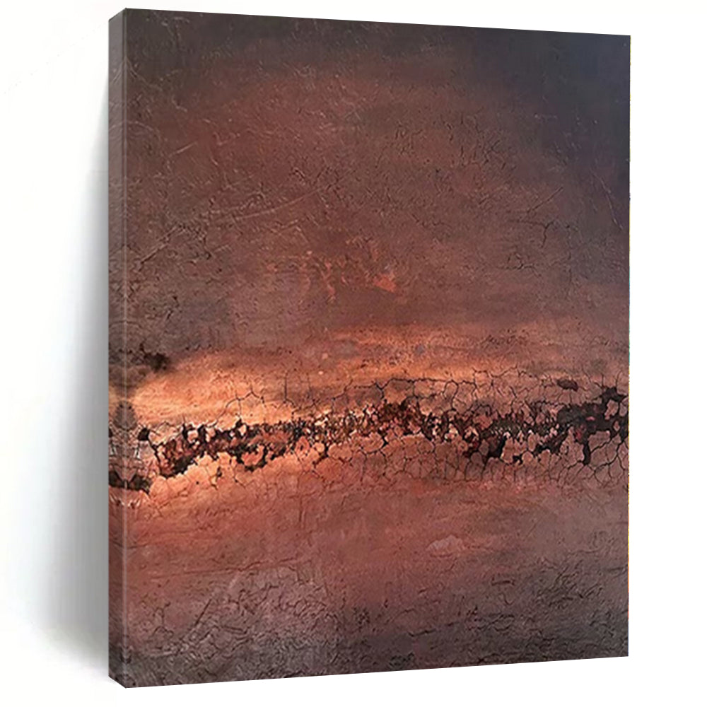 “Rusty - Toned Textured Abstract” - Industrial Abstract Painting On Canvas PS0108