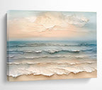 “Textured Beach Waves” - Impasto Oil Painting On Canvas DKS795