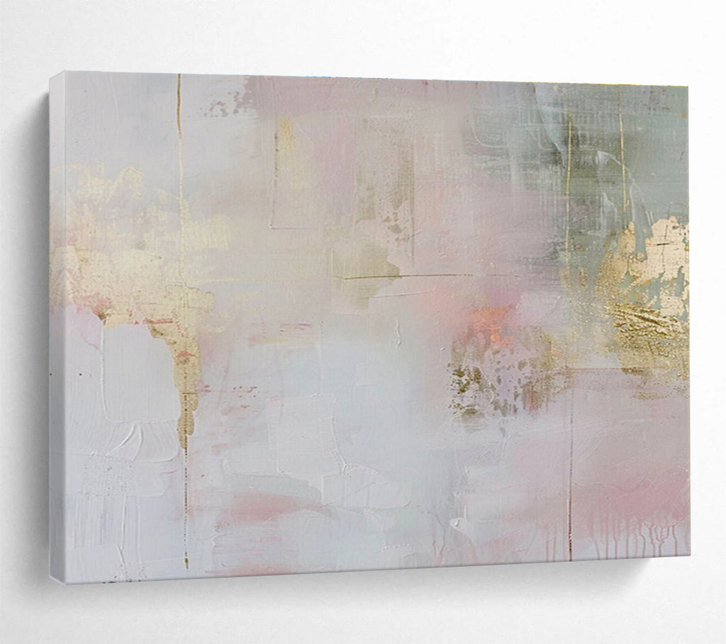 “Gilded Pastel Mix” - Luxe Abstract Painting On Canvas DKS484