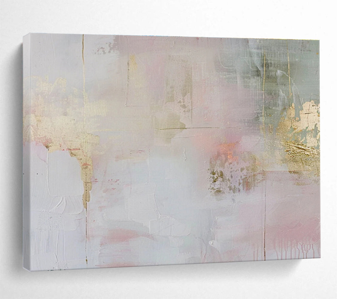 “Gilded Pastel Mix” - Luxe Abstract Painting On Canvas DKS484