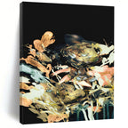 “Midnight Blossom Burst” - Colorful Florals on Black Background Painting On Canvas DS171