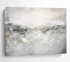 “Gray - White Abstract Landscape” - Misty Mood Painting On Canvas DKS441