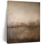 “Beige - Brown Textured Horizon” - Beige, Brown, Gray Abstract Textured Painting On Canvas PS0573