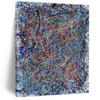 Colorful Tangled Lines on White "Color Chaos" Abstract Painting On Canvas PS1316
