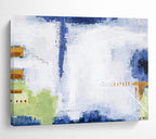 “Blue - Toned Abstract With Subtle Details” - Abstract Painting On Canvas DKS555
