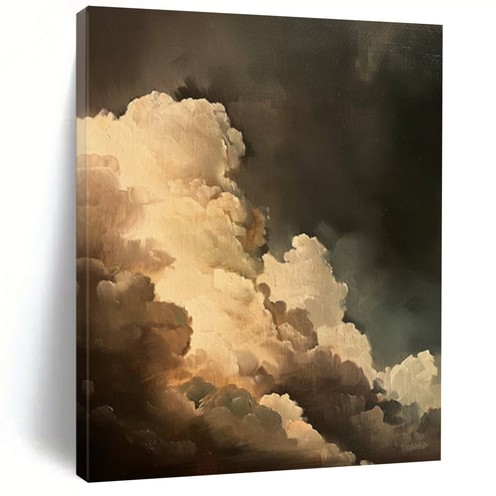 “Dark - Light Dramatic Clouds” - Romantic Sky Painting On Canvas DS014
