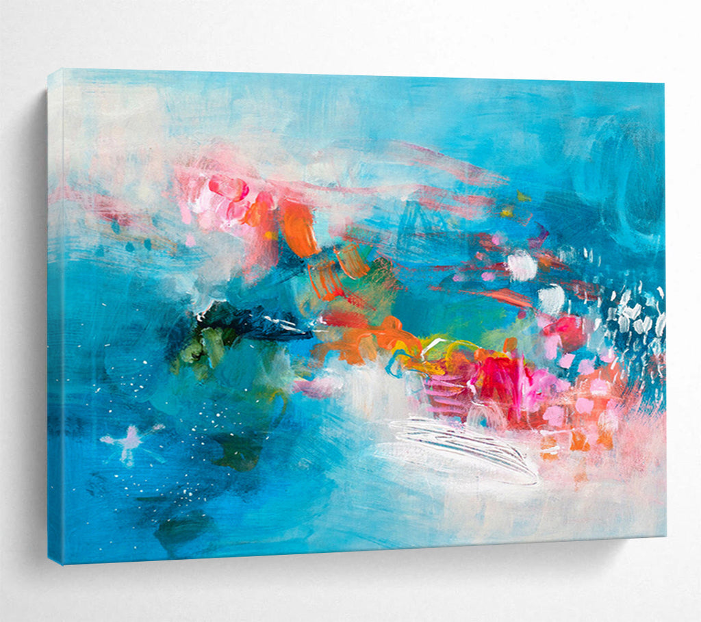 Blue - Toned Abstract Seascape Painting On Canvas DKS032