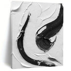 “Intricate Black and White Swirls” - Detailed Abstract Painting On Canvas DS377