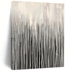 “Black - White Dripping Abstract Curtain” - Minimalist Abstract Painting On Canvas PS0302
