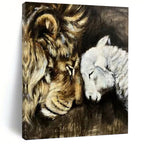“Lion and Lamb Harmony” Painting On Canvas PT1452
