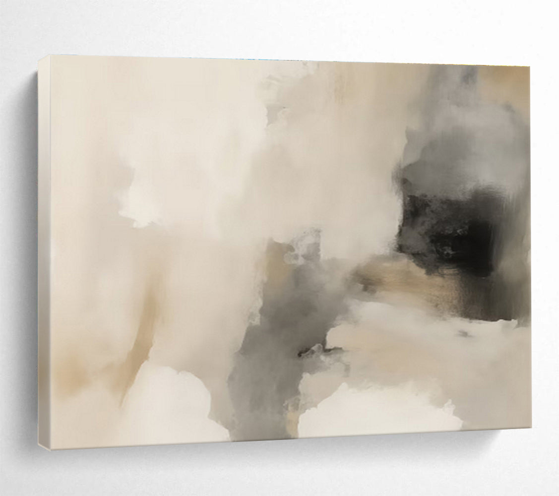 “Beige - Grey Abstract Mist” Abstract Painting On Canvas DKS239