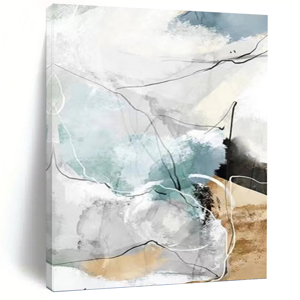 “Soft Color Geometric Abstract” - Minimalist Abstract Painting On Canvas PT1337