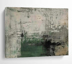 “Gray - Green Abstract Textures” - Industrial - Style Abstract Painting On Canvas PT1577