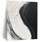 “Black and White Swirl” - Dynamic Abstract Painting On Canvas DS376