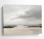 “Grey - Beige Abstract Seaside” Landscape - Inspired Abstract Painting On Canvas DKS243