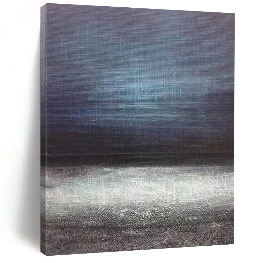 “Dark Tones Minimalist Landscape” - Deep Shades with a Calming Horizon Painting On Canvas DS259
