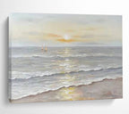 “Serene Sunset Seaside” - Impressionistic Landscape Painting On Canvas PT249