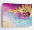 Purple, Gold & Blue Dreamy Abstract Painting On Canvas DKS015
