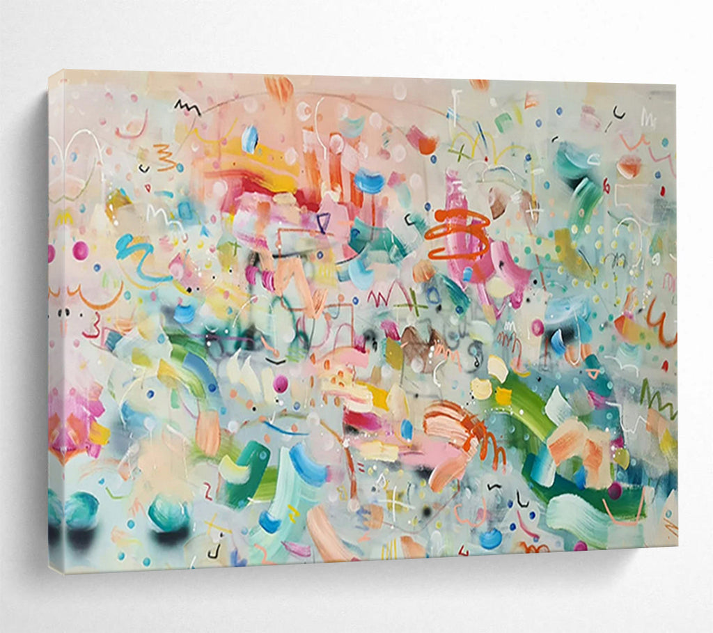 “Playful Color Explosion” - Abstract Expressionist Acrylic Painting on Canvas PT1496