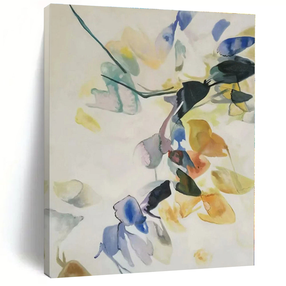 Pastel Colors with Abstract Floral Shapes "Soft Blooms" Abstract Painting On Canvas PS1317