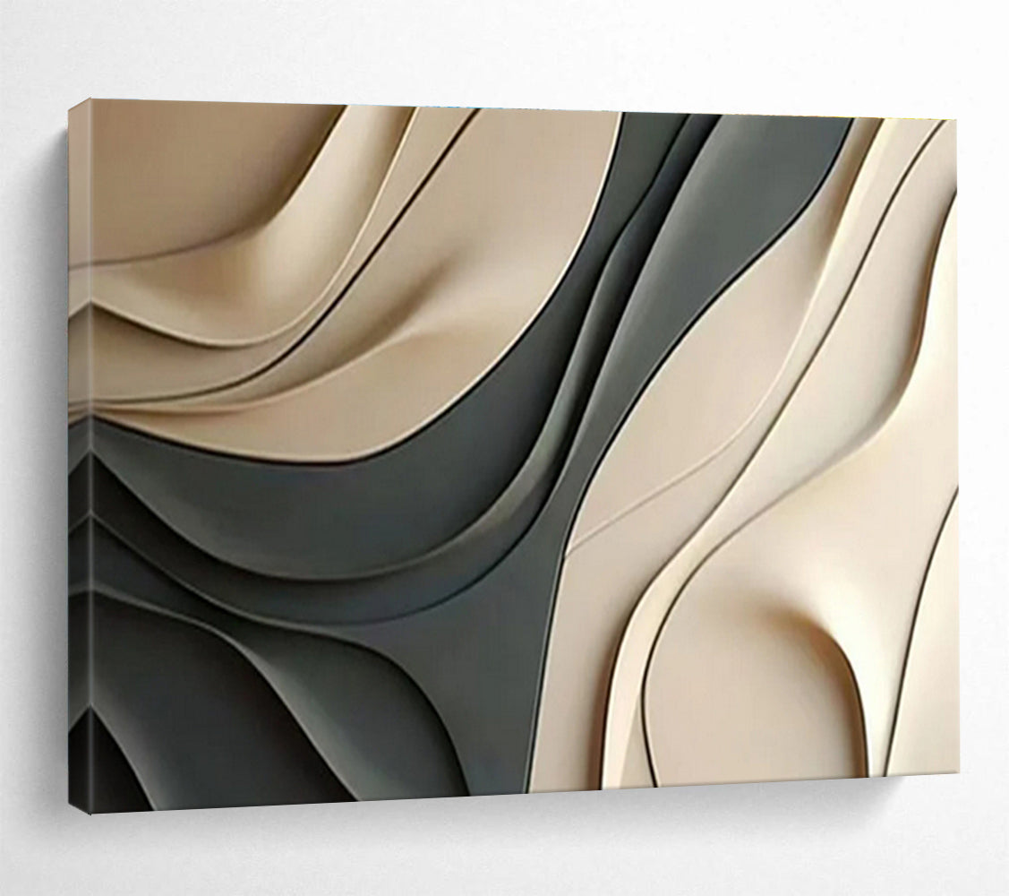 “3D Curved Abstract” - Sculptural Abstract Art On Canvas DKS523