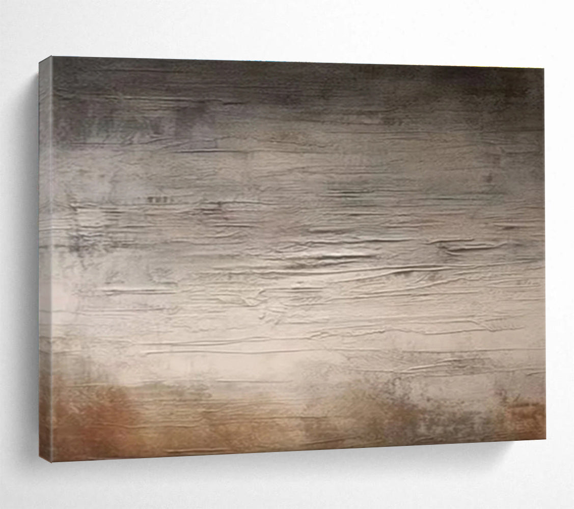 Textured Gray - Brown Abstract - Minimalist Abstract Painting On Canvas DKS327