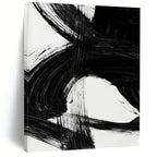 “Swirling Black Ink” - Intricate, Curved Strokes on White Canvas Painting On Canvas DS196