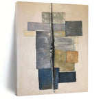 “Neutral Geometric Abstract” - Neutral Tones Abstract Geometric Painting On Canvas PS0728