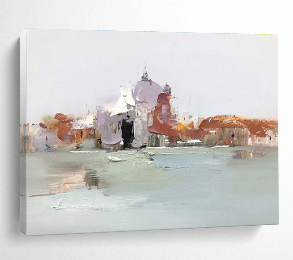 “Soft Venetian Impression” - Impressionistic Cityscape Painting, Suitable for Romantic Bedroom & Elegant Living Room DKS633