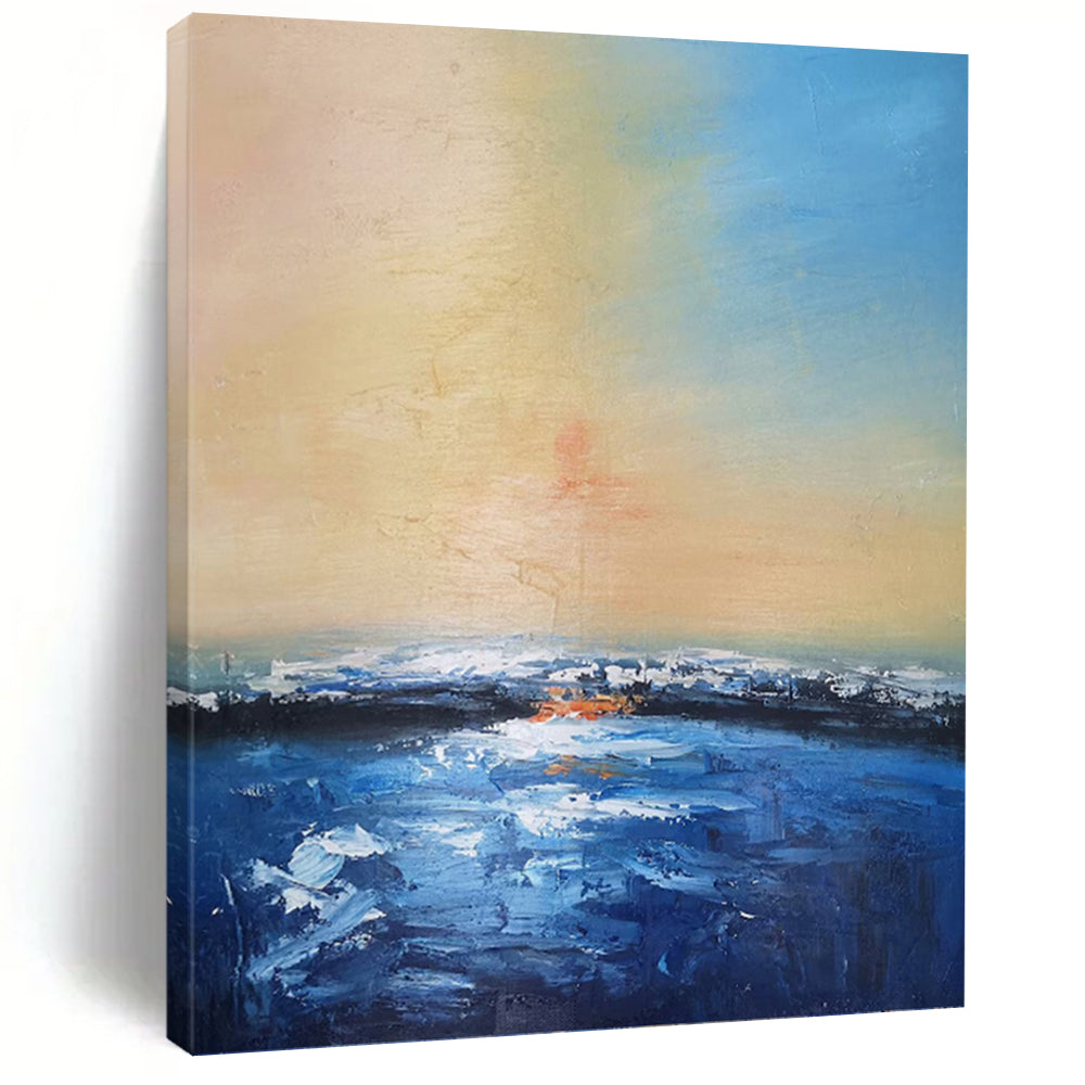 “Sunset - Sea Abstract” - Impressionist Seascape Painting On Canvas PT1324