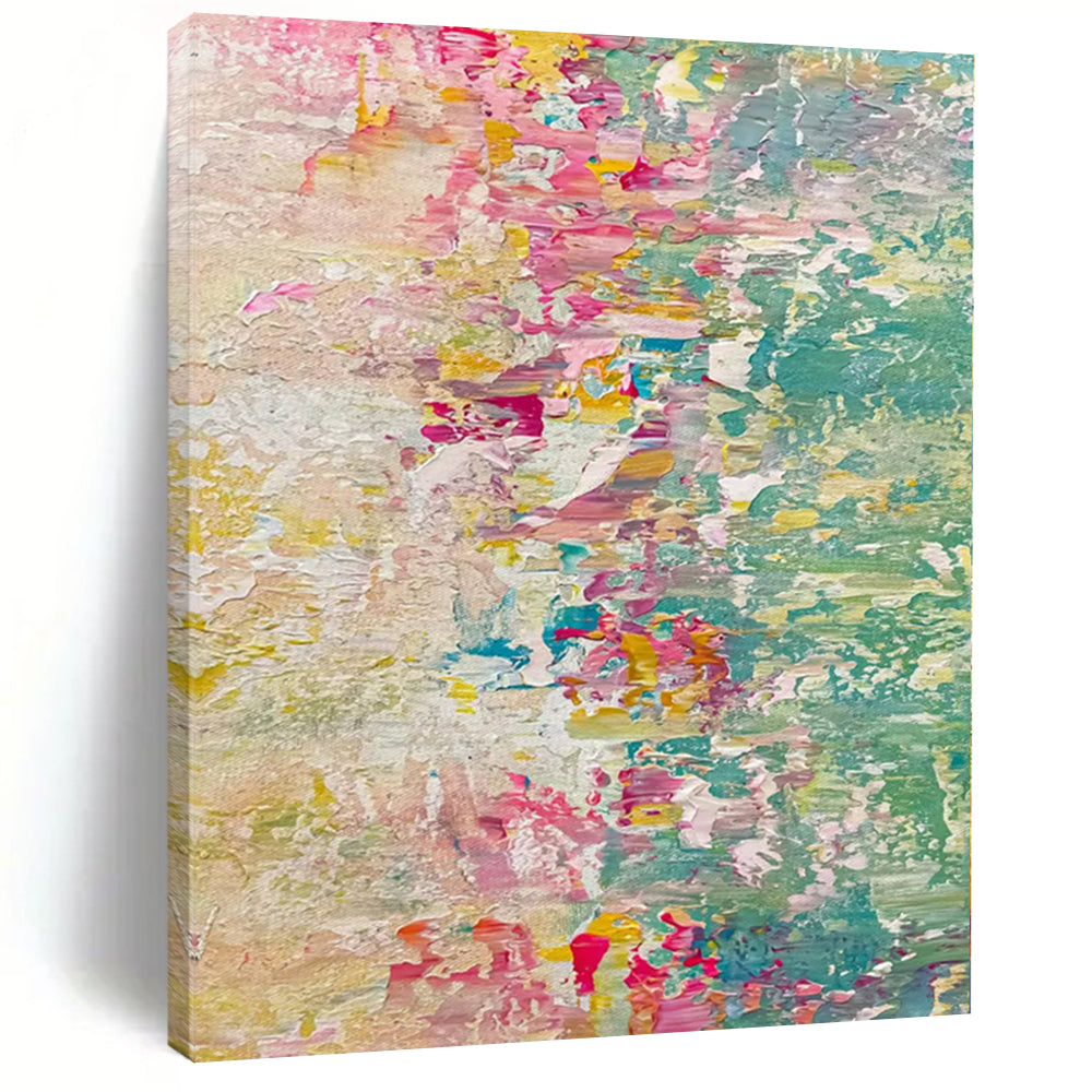 Pastel and Bright Fusion - Soft - Hard Color Abstract Painting On Canvas PS1229