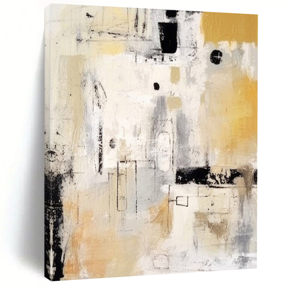 Neutral Shapes, "Subtle Structure" – Abstract Geometric Painting On Canvas PS1035