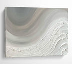 “Monochrome White Waves” - Smooth - Textured Painting On Canvas PT1527