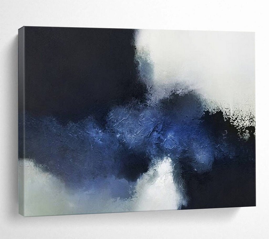 “Blue - White Abstract Clouds” - Monochromatic “Ethereal Skies” Painting On Canvas PT1661