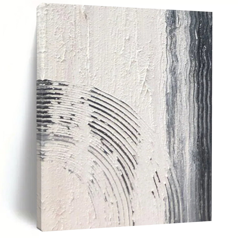 “Linear Textures: Gray, White Abstract” - Subtle Abstract Painting On Canvas DS399