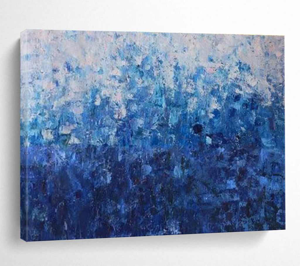 Blue Gradient Abstract: Minimalist & Serene Painting for Coastal Bedroom & Spa Relaxation Area DKS660
