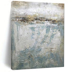 “Gray - Blue Abstract Landscape” - Textured Abstract Painting On Canvas PT1972