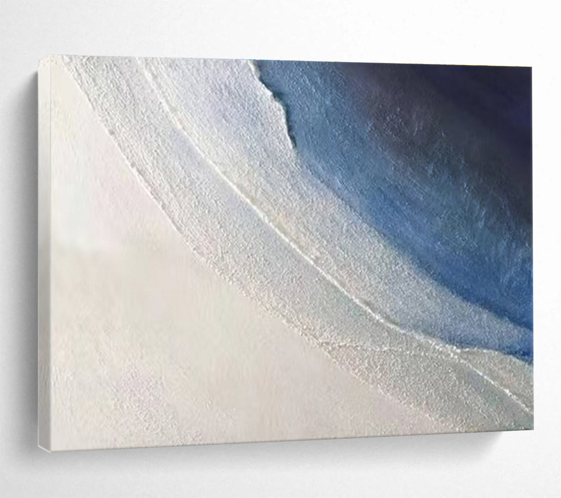 “Soft Blue and White Gradient” - Minimalist Acrylic Painting On Canvas DKS894