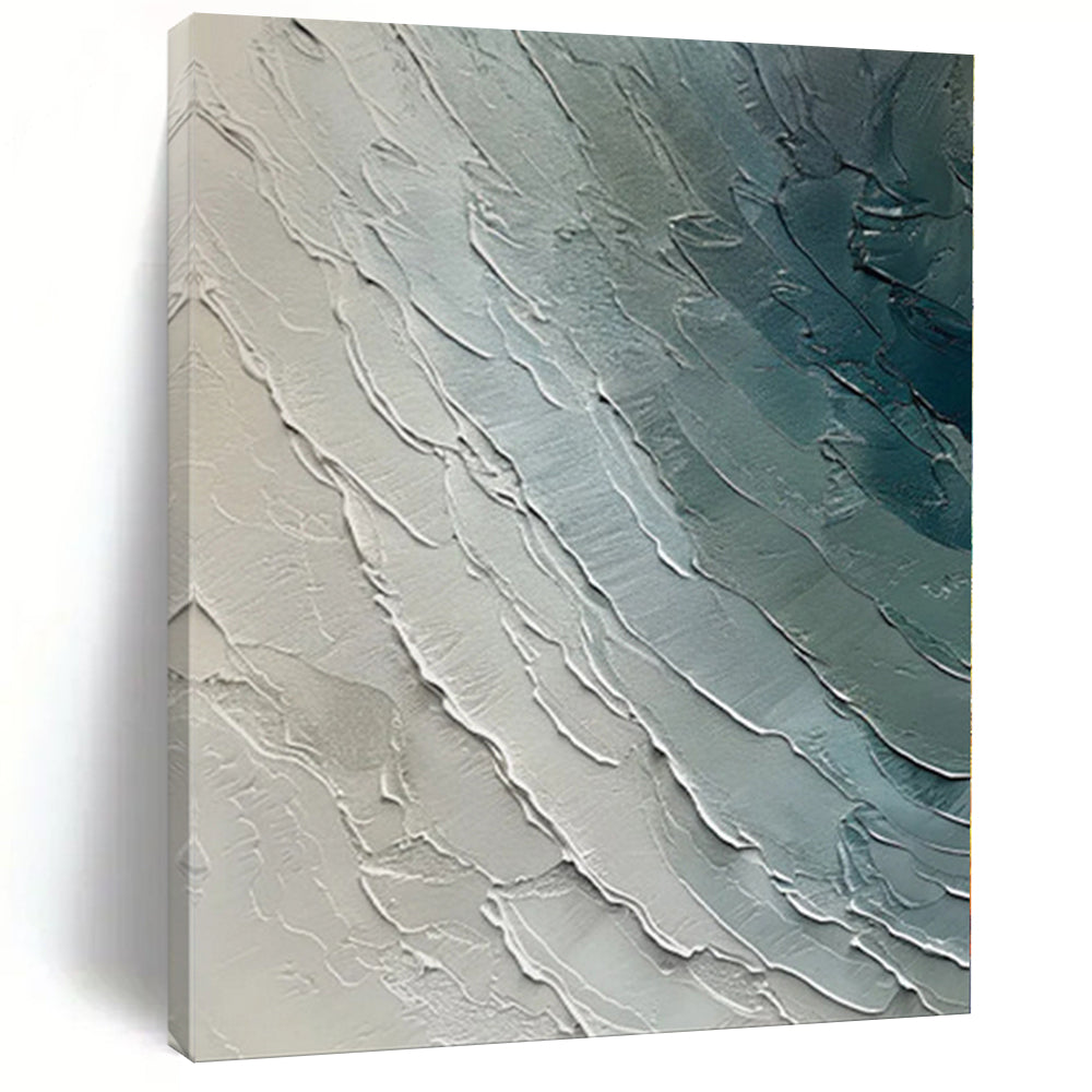 “Blue - Gray Textured Abstract” - Layered Abstract Painting On Canvas PS0084