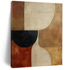 “Earth - Toned Geometric Shapes” - Geometric Abstract Painting On Canvas PT2365