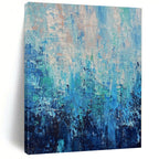 “Gradient Blue Abstract Depths” - Ocean - Inspired Abstract Painting On Canvas PS0045