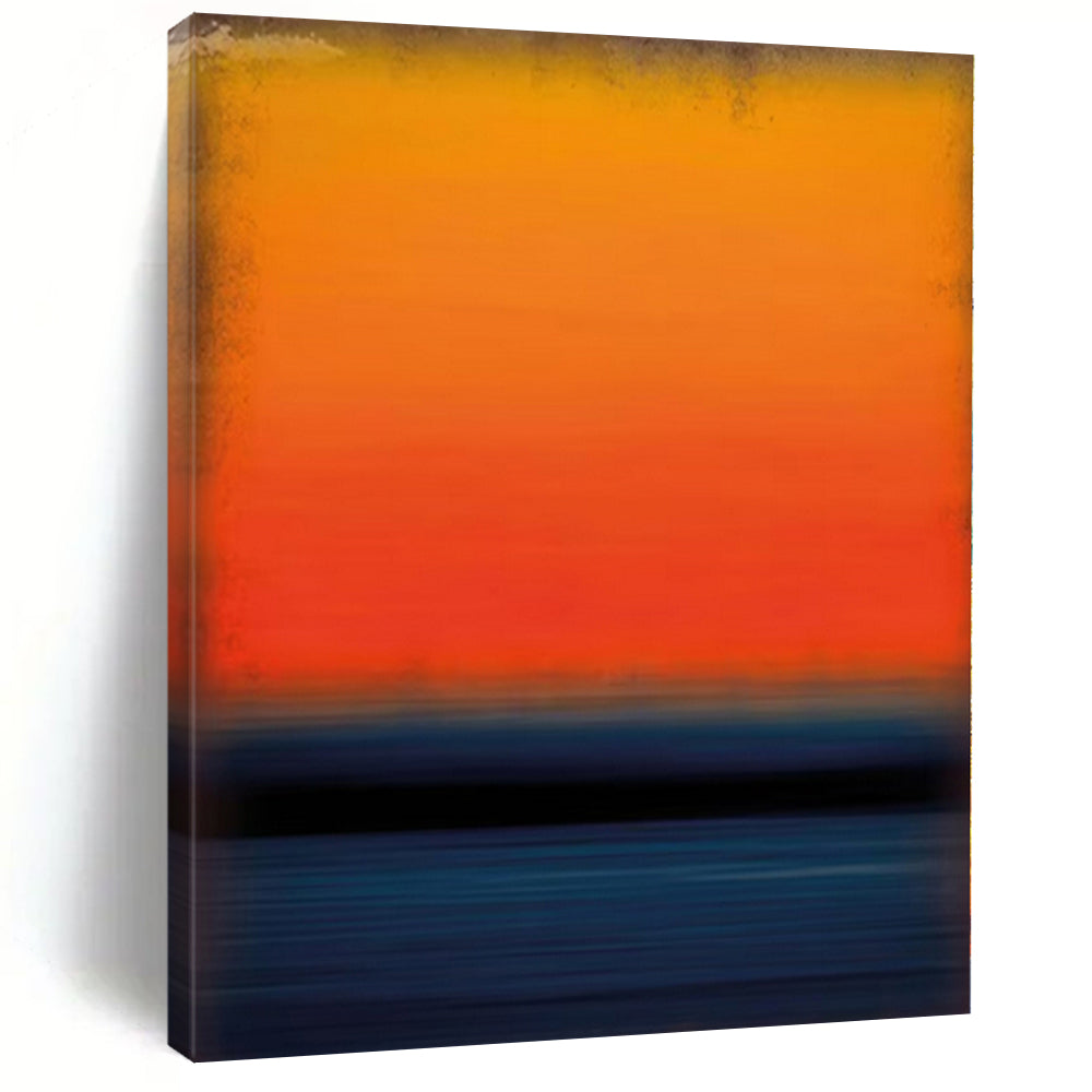 Gradient Orange, Red and Blue with Subtle Textures "Dusk Horizon" Abstract Painting On Canvas PS1183