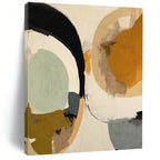 “Earth - Tone Abstract Circles” - Earth Tones, Neutral Tones Abstract Geometric Painting On Canvas PS0741
