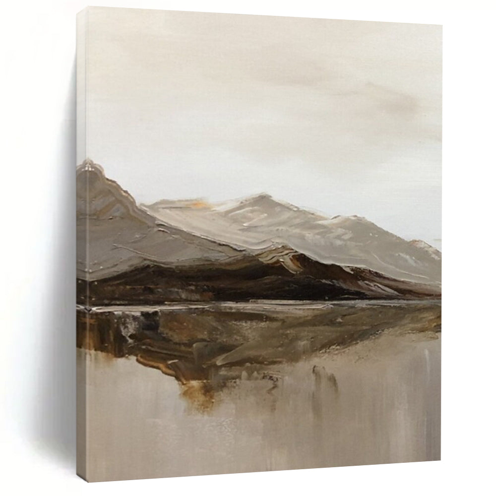 “Mountain and Lake Reflection” - Landscape - Inspired Abstract Painting On Canvas DS358