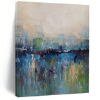 Colorful with Blurred Horizons "Dreamy Dusk" Abstract Landscape Painting On Canvas PS1120