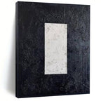 Textured Black and White Rectangles "Subtle Strength" Abstract Painting On Canvas PS1078
