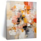 “Vibrant Orange - Pink Geometric Abstraction” - Dynamic Abstract Painting On Canvas PS0225