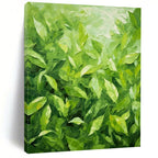 “Lush Green Leaves” - Realistic Botanical Painting On Canvas PT2293