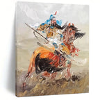 “Guan Yu on Horseback” - Oriental, Legendary - Themed Painting On Canvas PT1590
