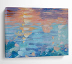 Sunset Reflections - Abstract Sunset & Sea Oil Painting, Great for Dining Room & Study DKS662